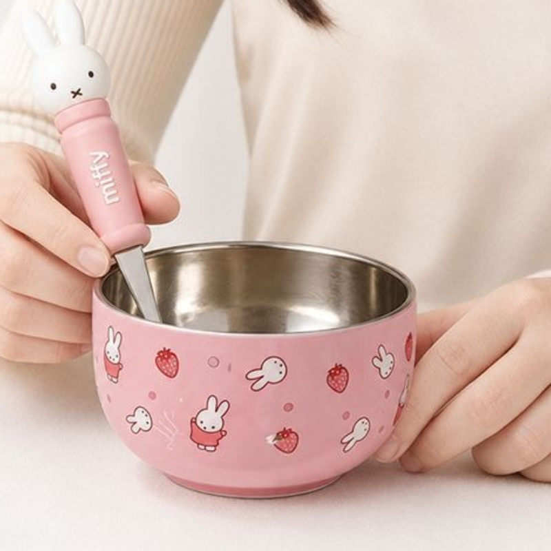 Baby Food In Japan - Kreskówkowa, kawaii miseczka Miffy ze stali