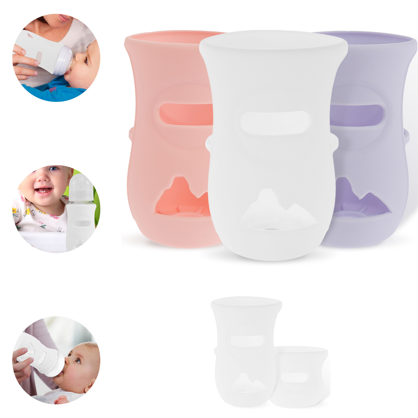 Baby Food Glass - Silikonowe rękawy Silikonowy pokrowiec na butelkę