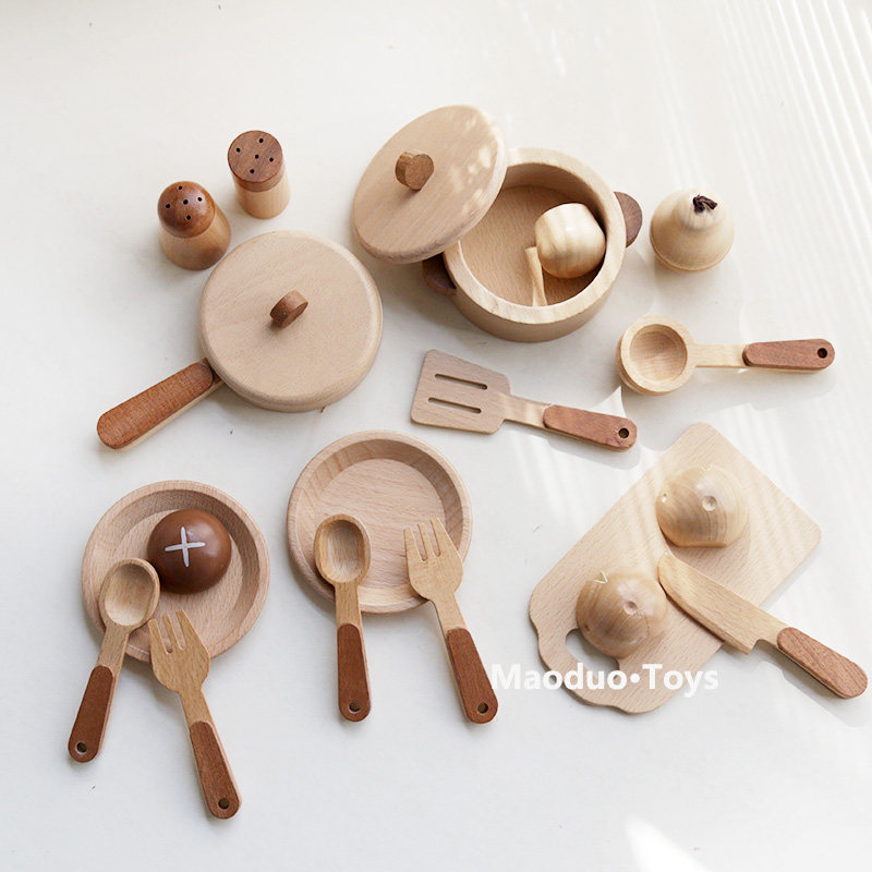 Baby Food Game - Maoduo Toys Drewniany Zestaw Kuchenny dla
