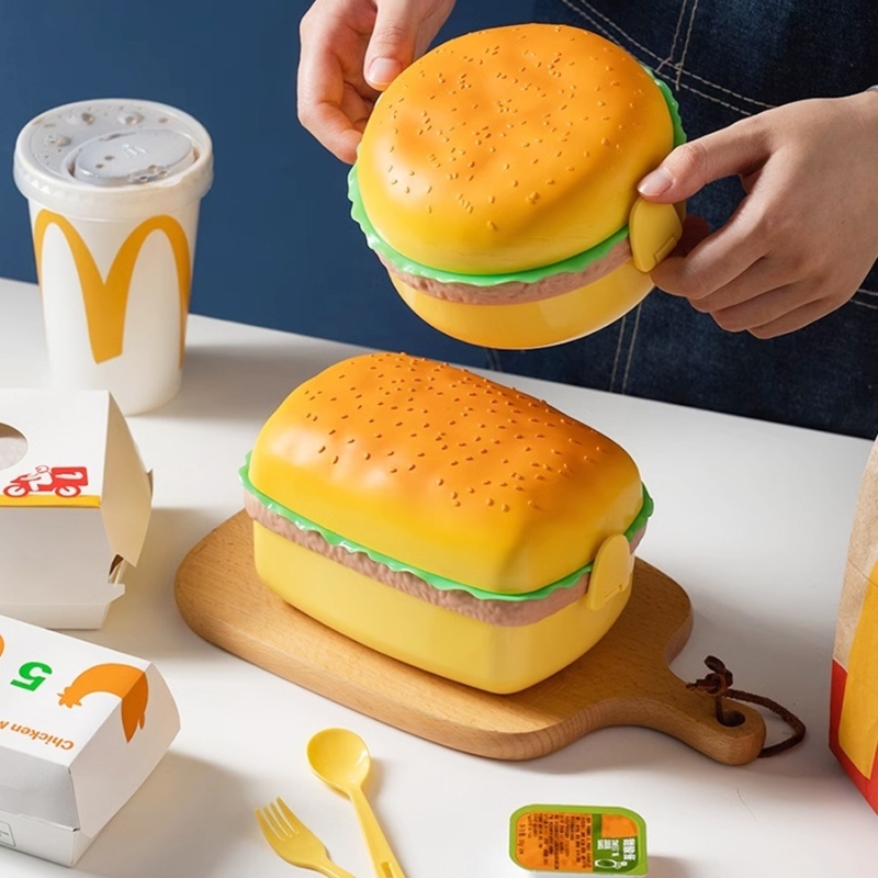 Baby Food Container - Pudełko na lunch na hamburgery Dwupoziomowe